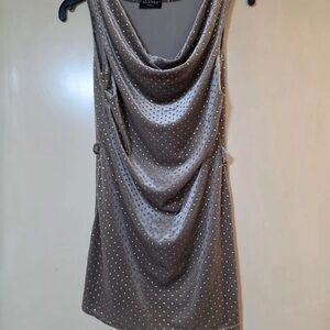 Silver Dotted Mini Dress